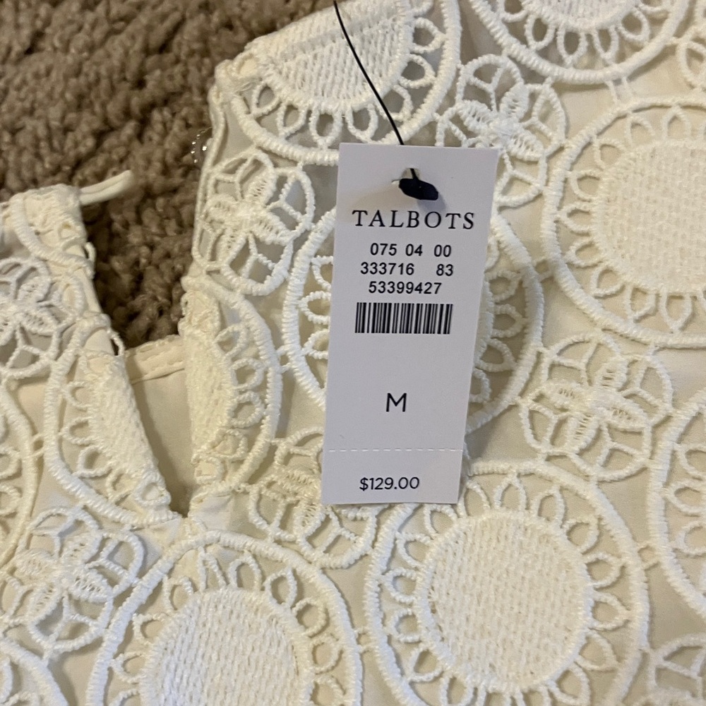 Talbots Cream Lace Top - Picture 4 of 4
